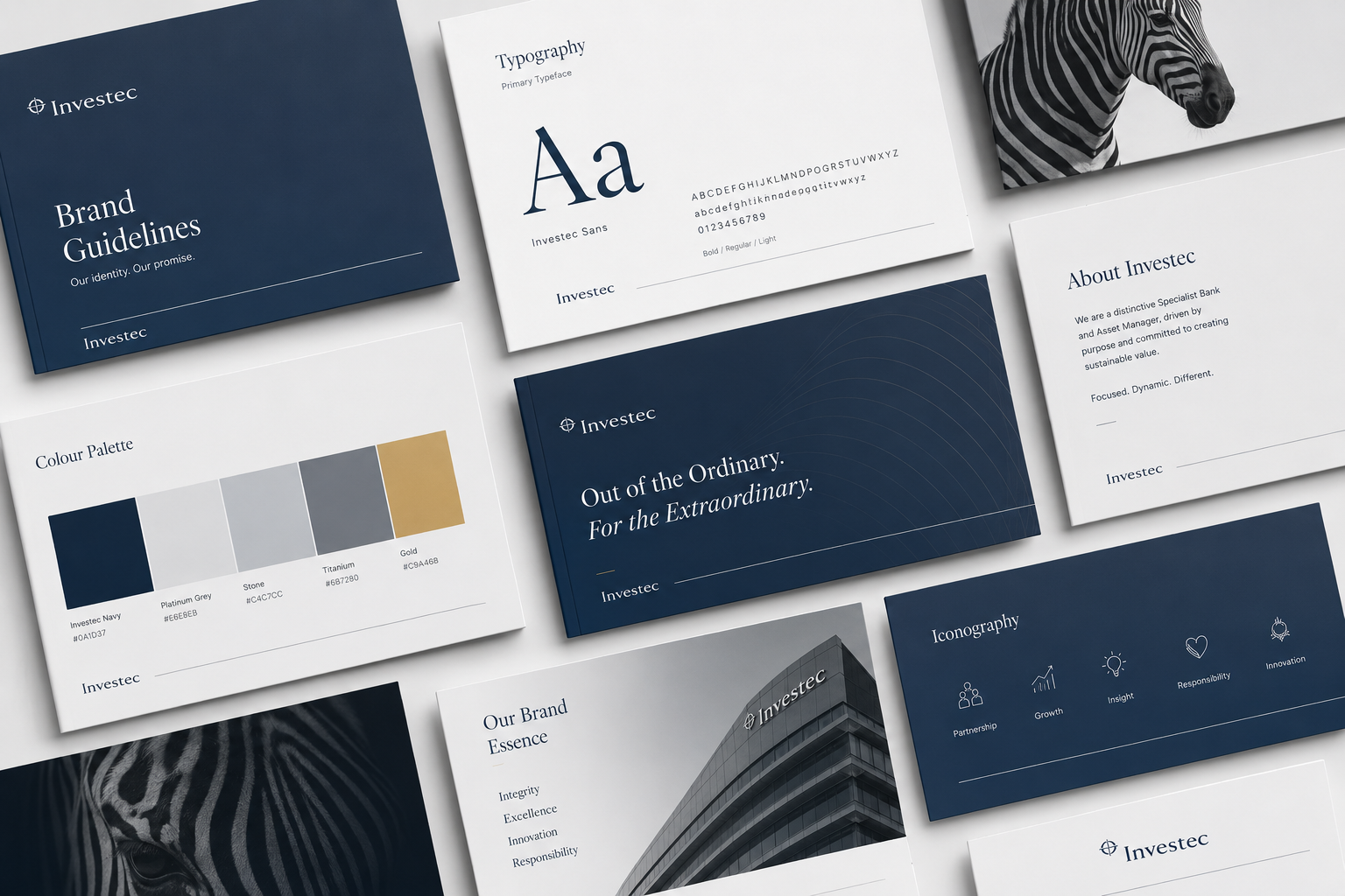 Corporate identity stationery system — letterhead, cards, and folder